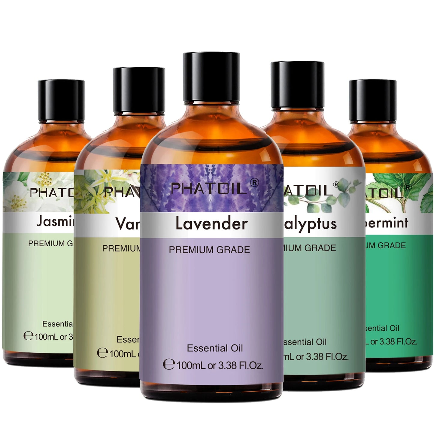 PHATOIL 100ml Essential Oil – Eucalyptus, Lavender, Vanilla, Jasmine & More