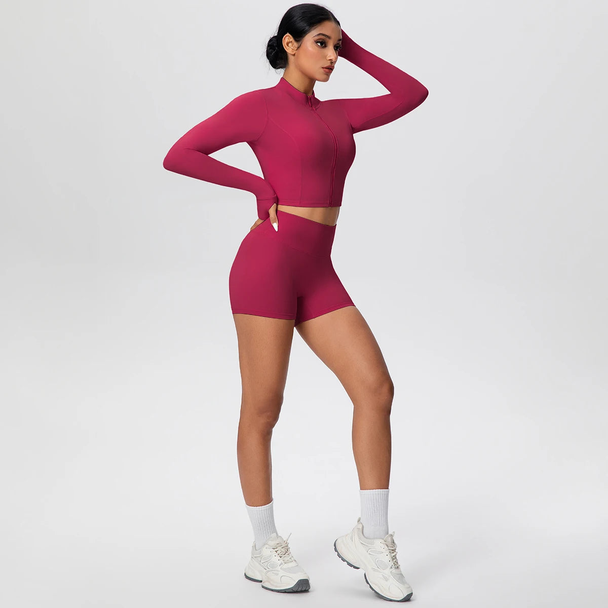 Women Yoga Set Quick Dry | Zipper Top Leggings Set