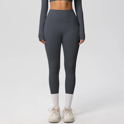 Second Skin Leggings - Pocket High Waist Blue