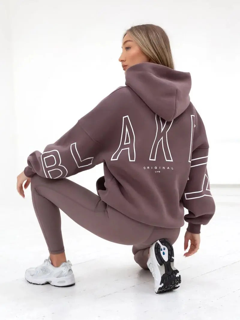 Womans Oversized Hip Hop Hoodie Printed Streetwear Sweatshirt Top