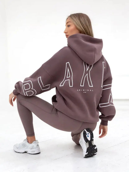 Womans Oversized Hip Hop Hoodie Printed Streetwear Sweatshirt Top