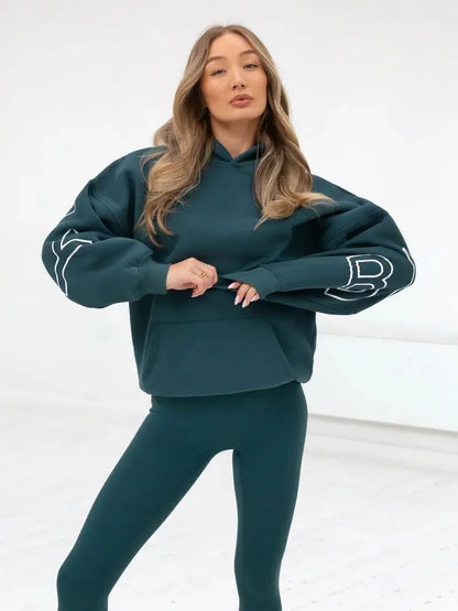 Womans Oversized Hip Hop Hoodie Printed Streetwear Sweatshirt Top