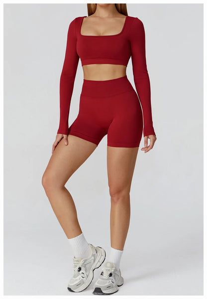 Women’s Gym Yoga Top | Square Neck Backless Fitness Outfit