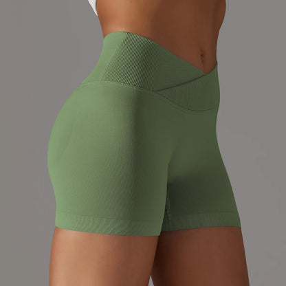 Womens High Waist Gym Running Shorts Seamless Scrunch Butt Fitness Workout