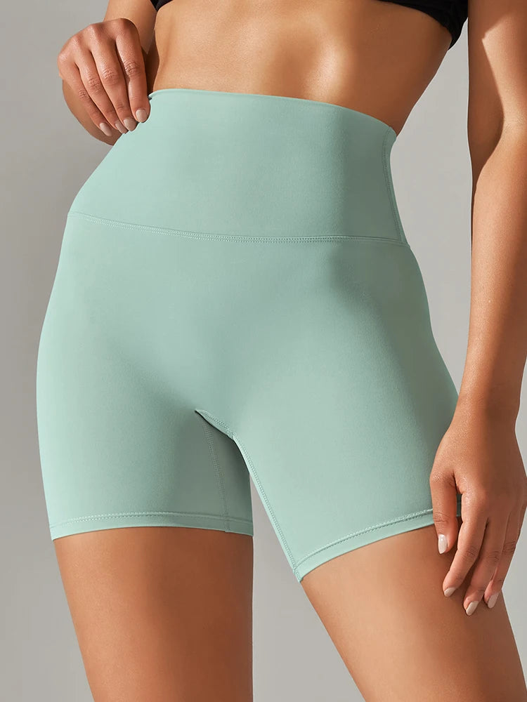 Women High Waist Yoga Shorts Squat Proof Gym Workout Fitness Cycling Shorts