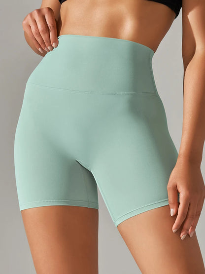 Women High Waist Yoga Shorts Squat Proof Gym Workout Fitness Cycling Shorts