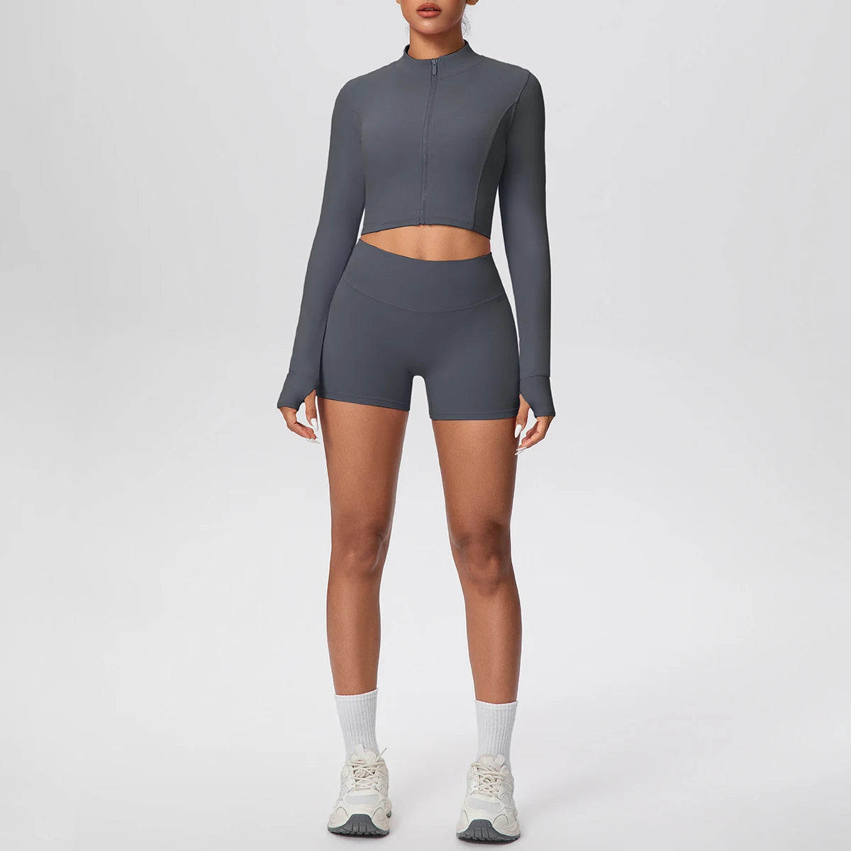 Women Yoga Set Quick Dry | Zipper Top Leggings Set