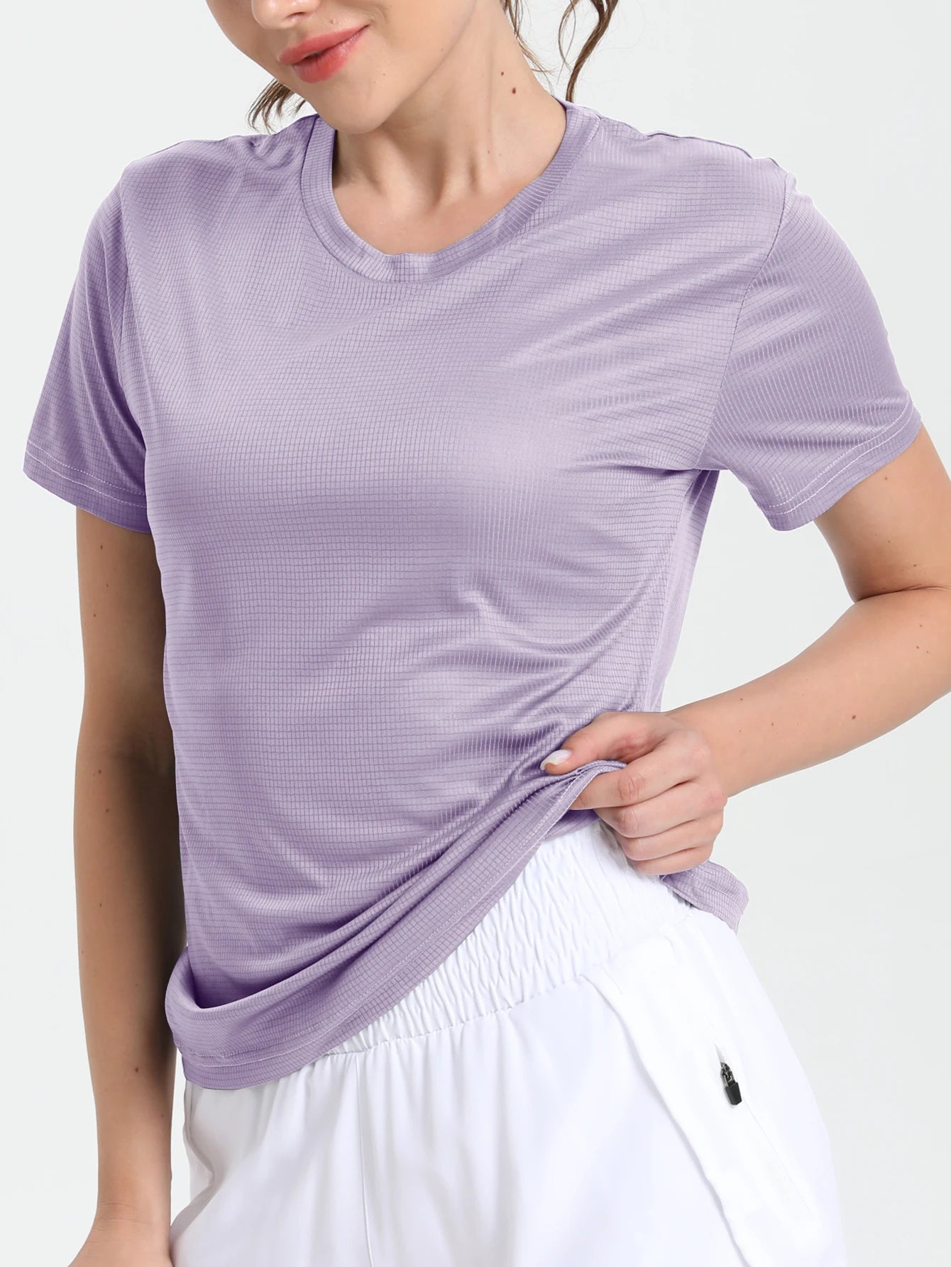Women Quick Dry Running Gym Sport T-Shirt Breathable Lightweight Fitness Top