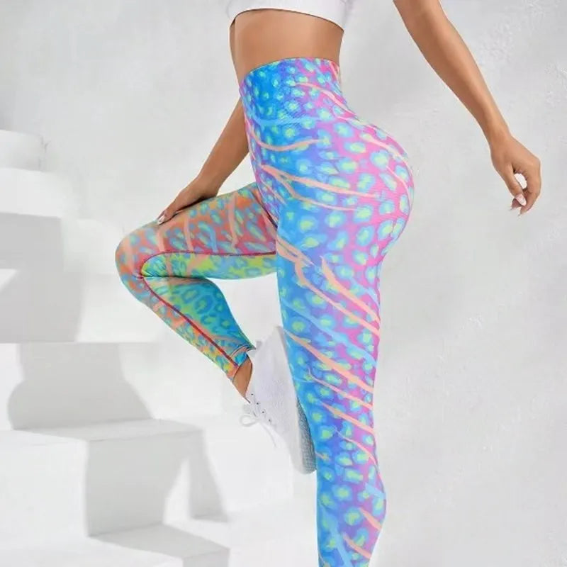 Second Skin Leggings - Seamless Multicolor Pattern