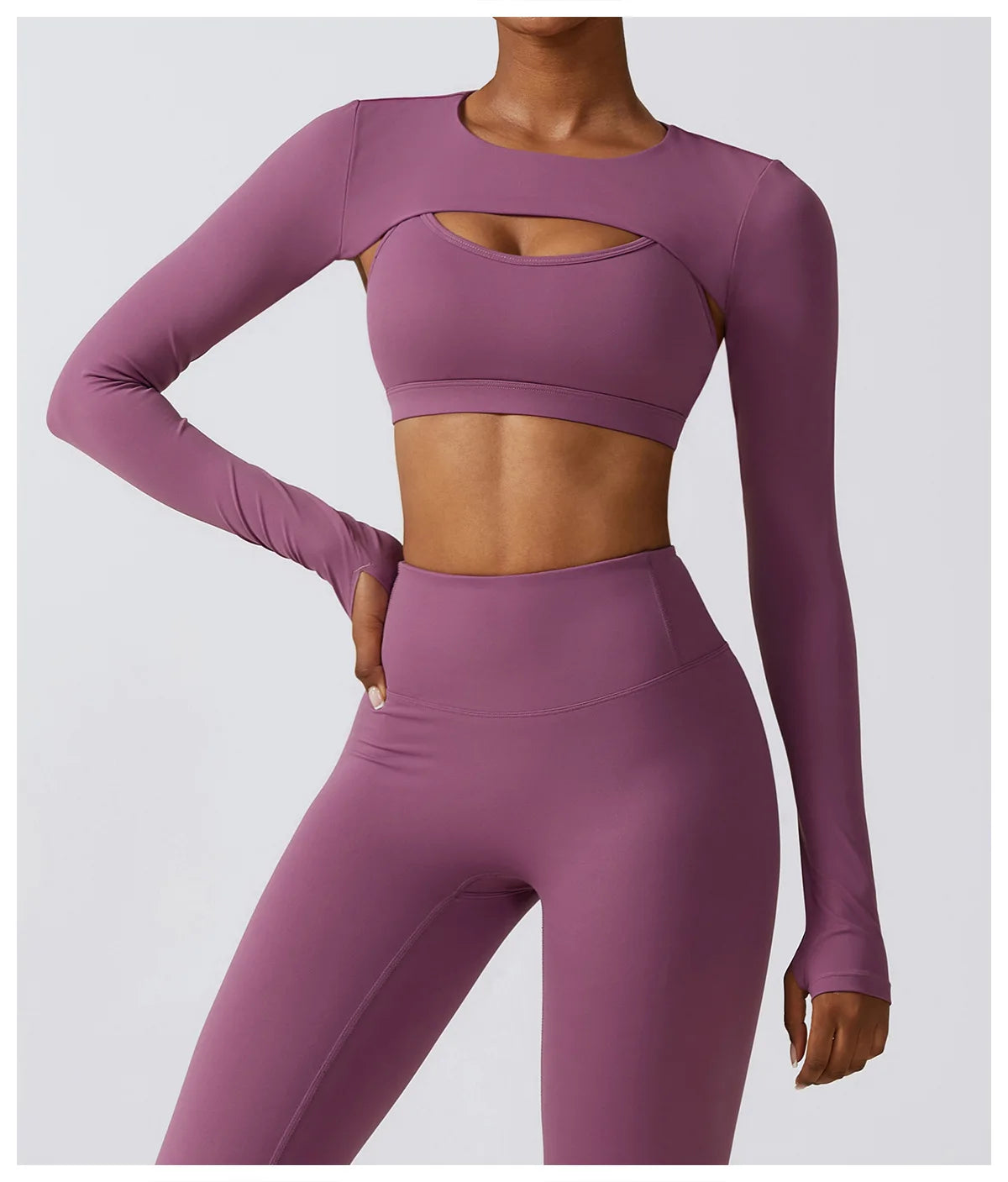 Womens Long Sleeve Gym Top Crop Yoga Shirt Quick Dry Fitness Sports