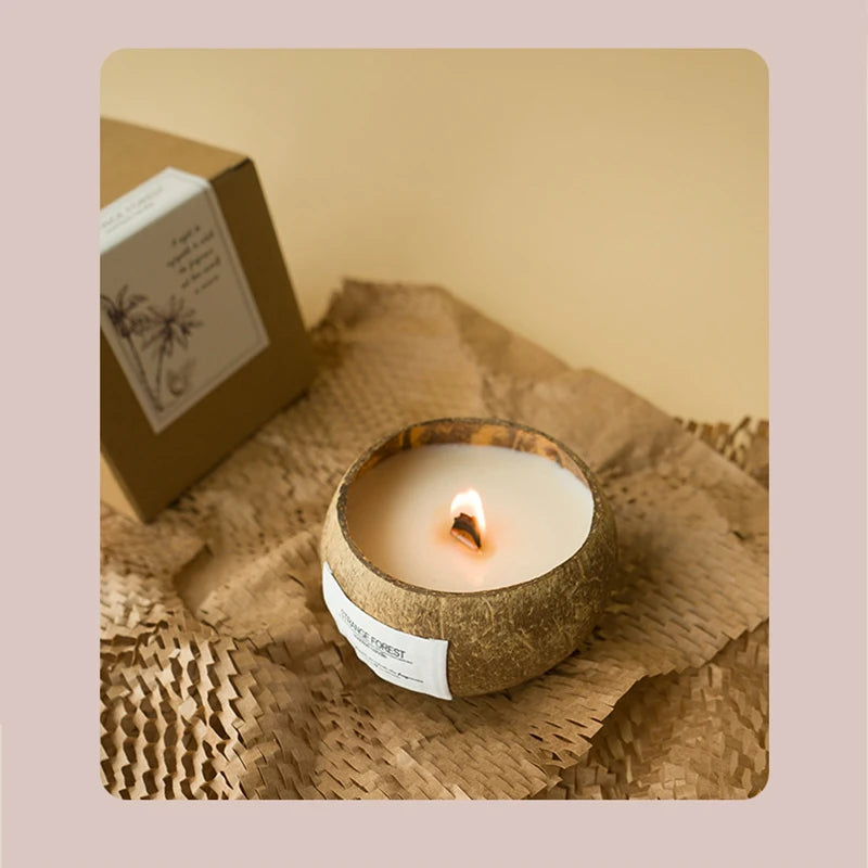 Coconut Shell Aromatherapy Candle | Premium Plant Wax Essential Oil