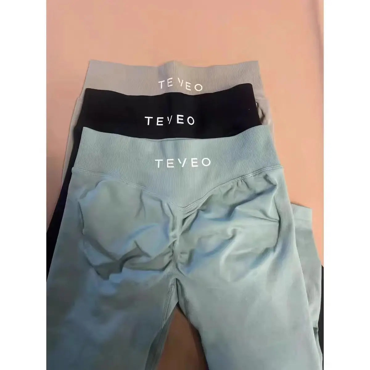 TEVEO Seamless Yoga Leggings | Mid-Waist Sculpting Fitness Pants