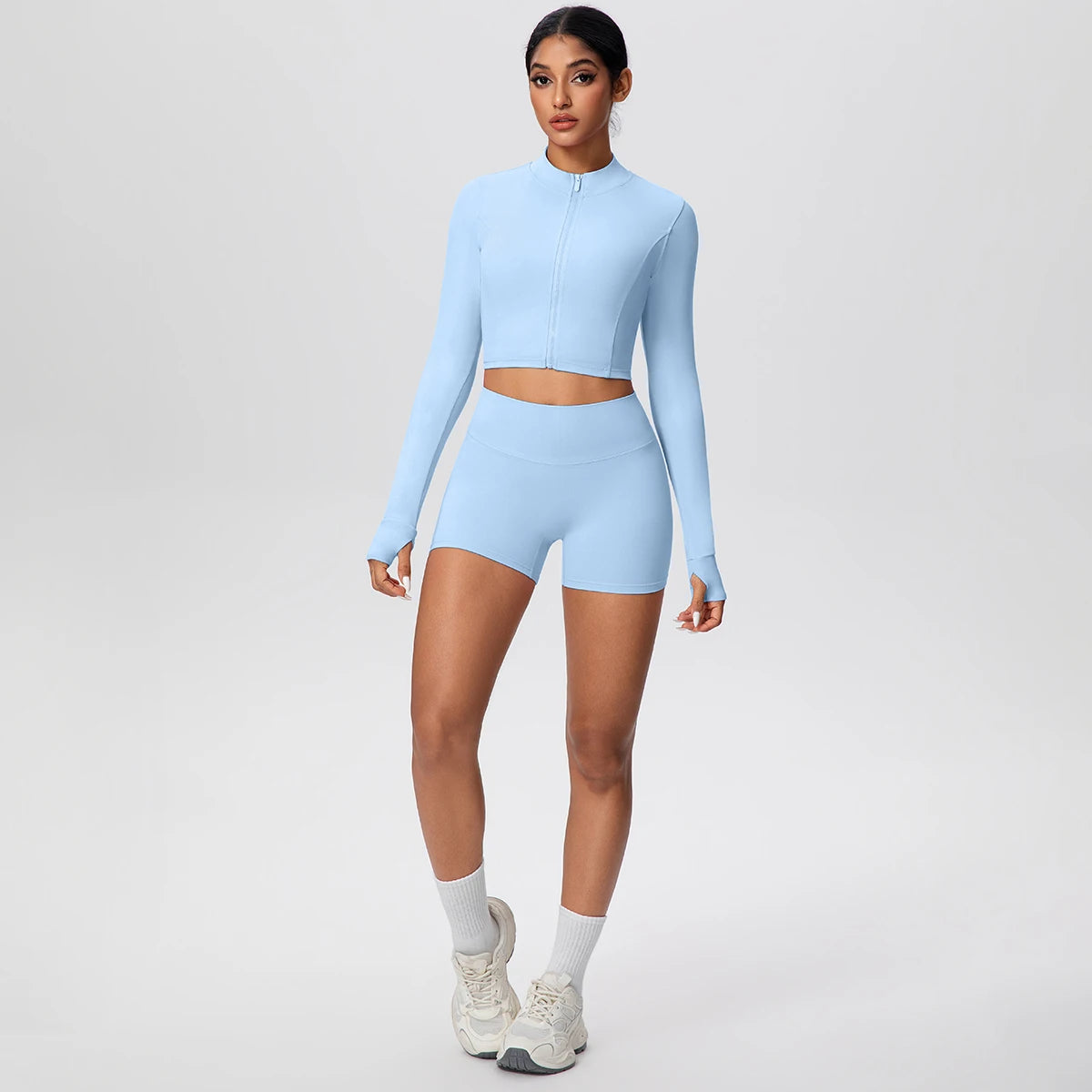 Women Yoga Set Quick Dry | Zipper Top Leggings Set