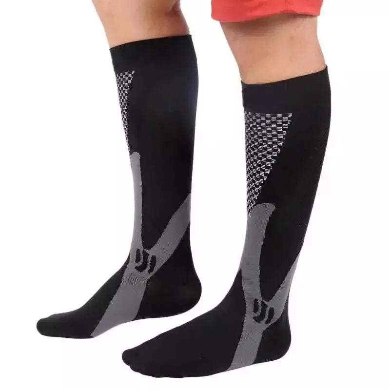 Womans Mens Running Compression Socks Unisex 20-30mmHg Sport Pain Relief Black