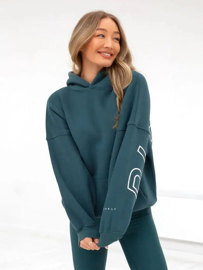 Womans Oversized Hip Hop Hoodie Printed Streetwear Sweatshirt Top