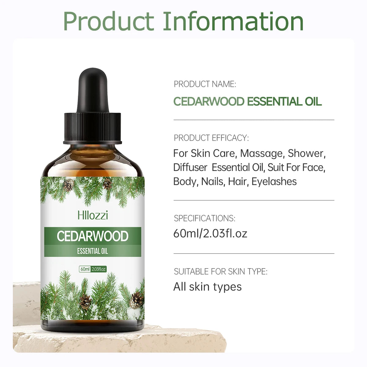 Cedarwood Essential Oil | Pure Plant Aromatherapy Oil for Diffuser, Humidifier & Soap
