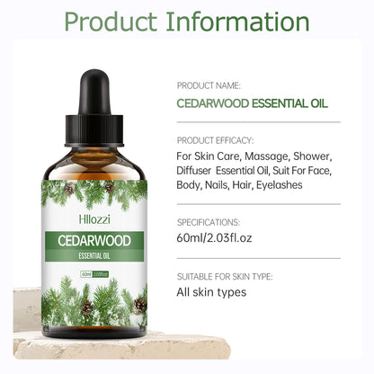 Cedarwood Essential Oil | Pure Plant Aromatherapy Oil for Diffuser, Humidifier & Soap