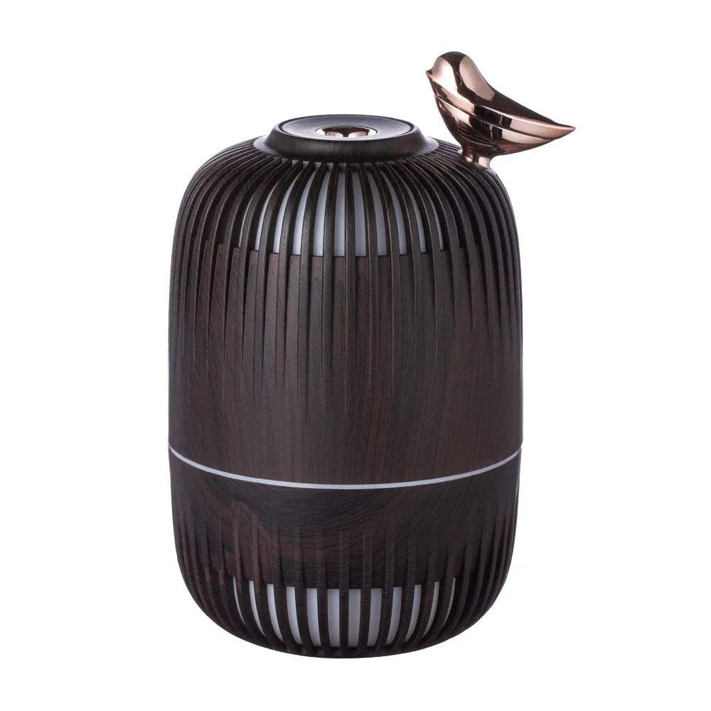 Mengniu Wood Grain Mini Ultrasonic Humidifier with Atmosphere Light