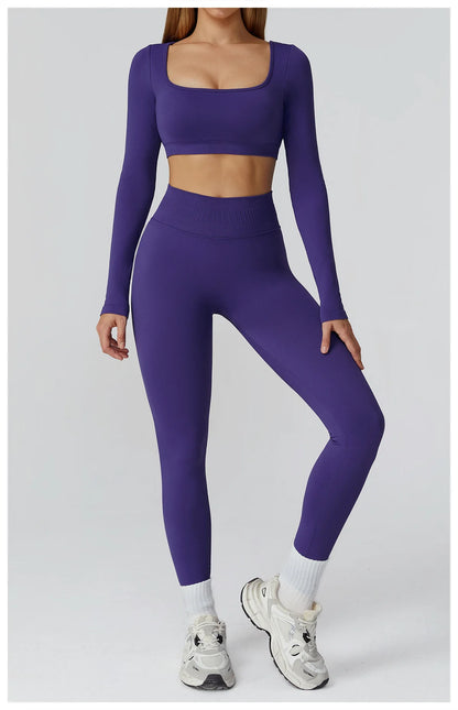 Women’s Gym Yoga Top | Square Neck Backless Fitness Outfit