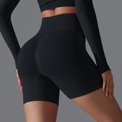 Womens High Waist Seamless Yoga Gym Shorts Running Fitness Workout Shorts