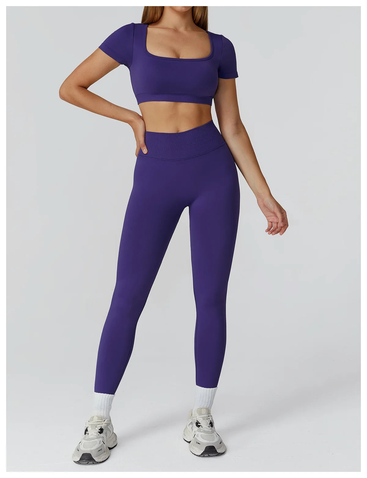 Women’s Gym Yoga Top | Square Neck Backless Fitness Outfit