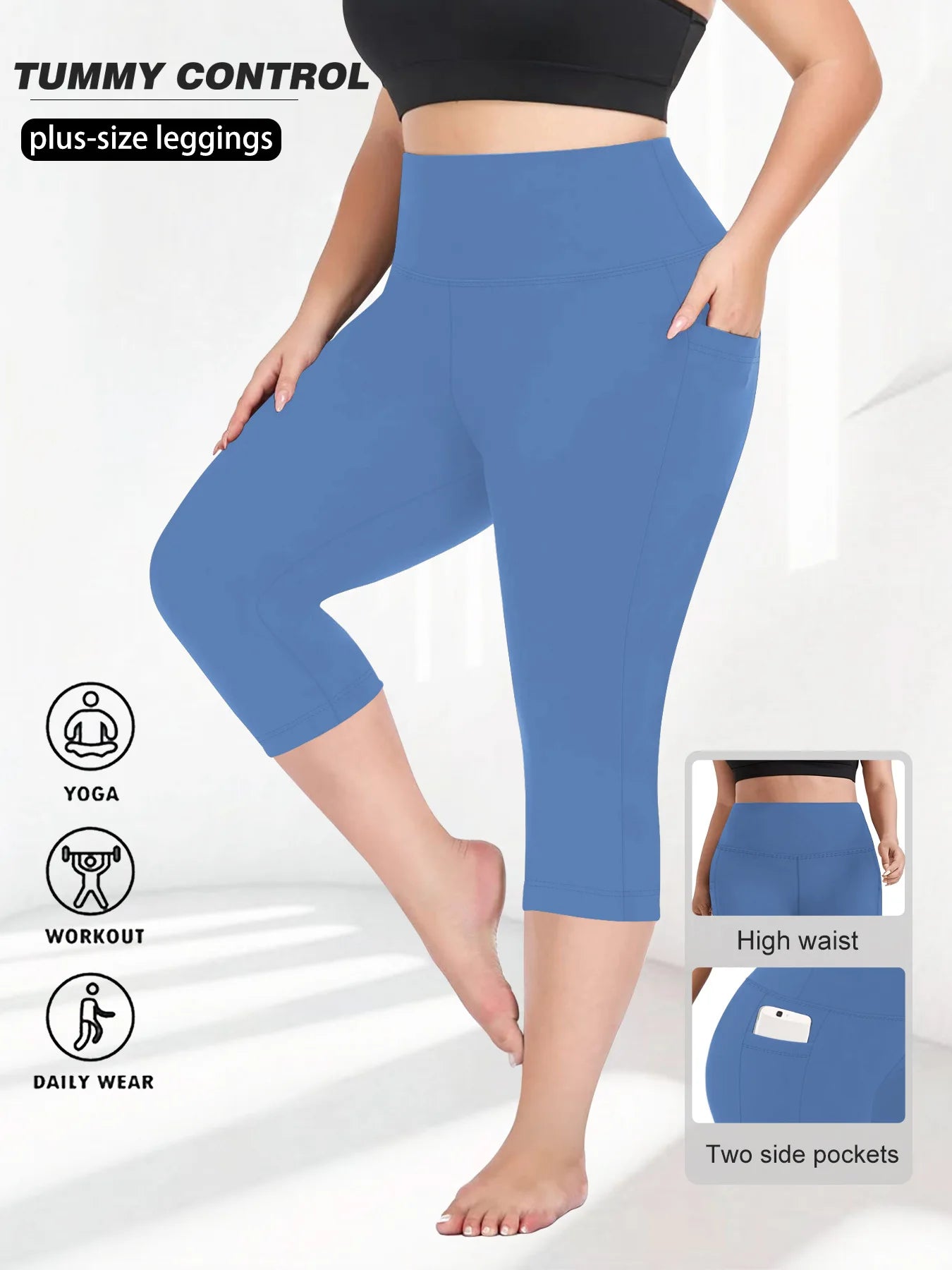 Sculpt & Flow Leggings - Plus Size Capri Black