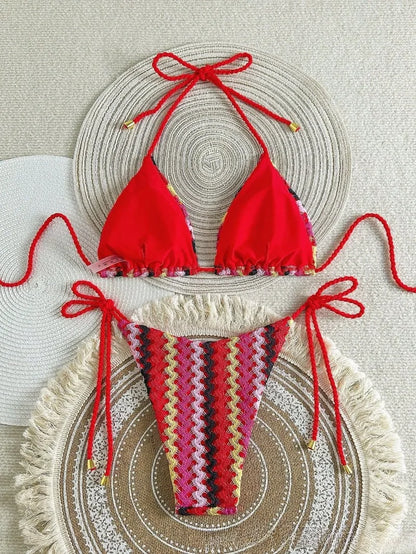 Laguna Isla - Stripey Crochet Bikini