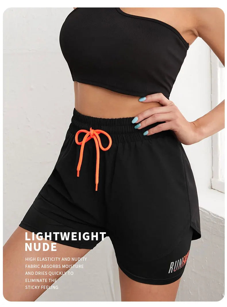 Women’s High Rise Running Shorts – Elastic Waist Workout Shorts