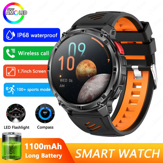 2026 T-Rex3 Pro Smart Watch 1100mAh GPS 5ATM Military Sports Compass Run