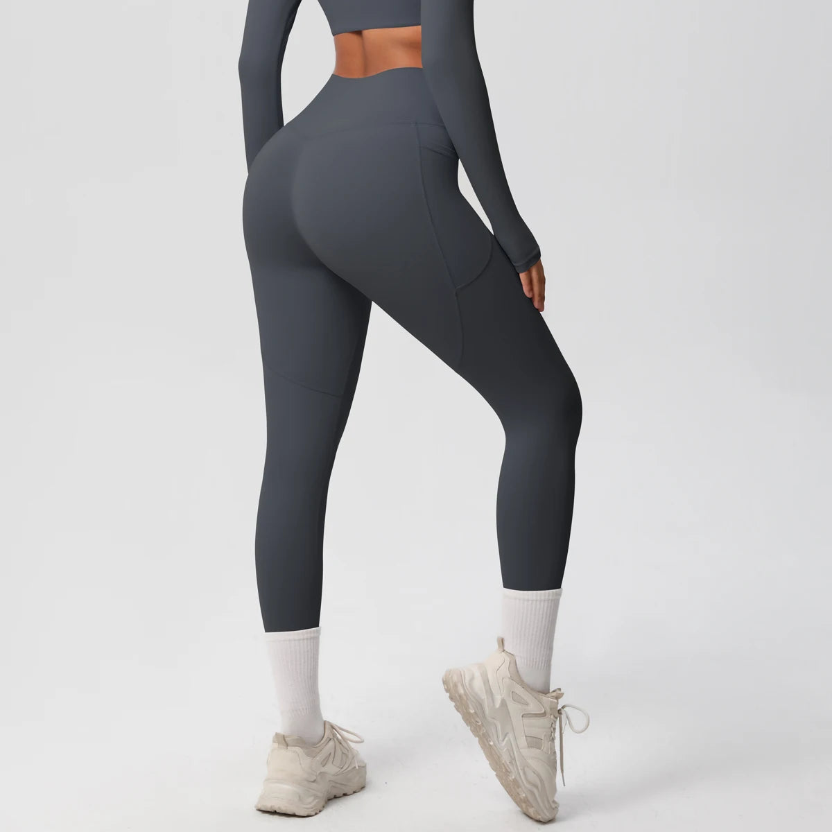 Second Skin Leggings - Pocket High Waist Blue
