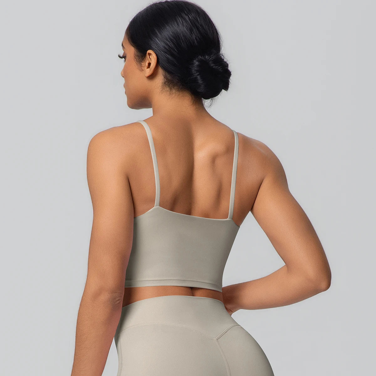 Women Backless Sports Bra Naked Feel Yoga Gym Workout Padded Top