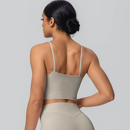 Women Backless Sports Bra Naked Feel Yoga Gym Workout Padded Top