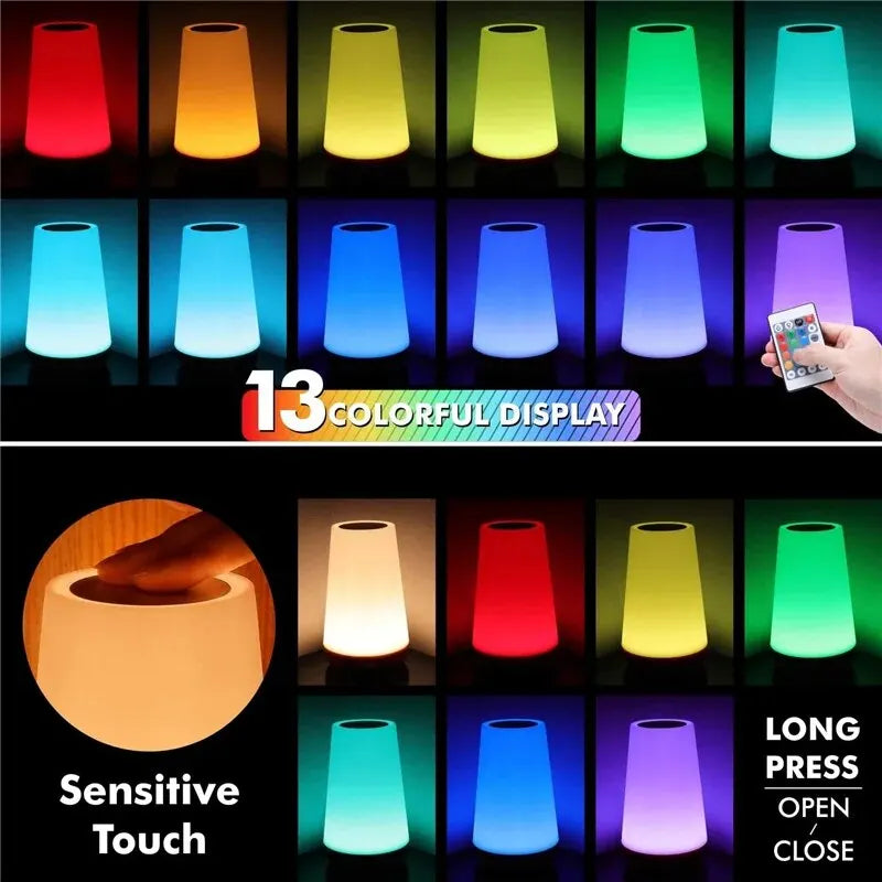 13 Color Changing RGB Night Light – Touch & Remote Control