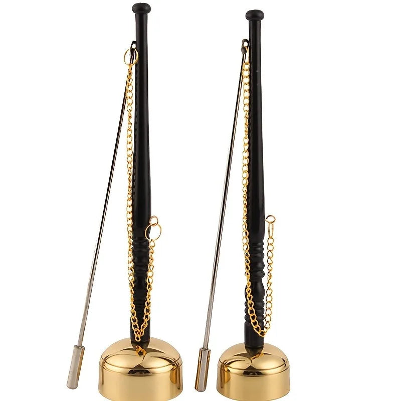 Tibetan Meditation Hand Bell | Brass Prayer Bell with Wooden Handle