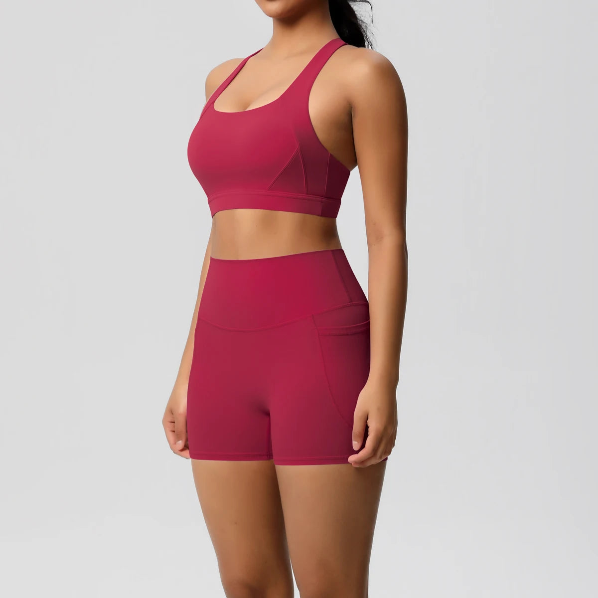 2 Piece Cross Fit Set Women | Pocket Leggings Gym Outfit