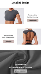 Hearuisavy Sports Top | Backless Yoga Crop Activewear