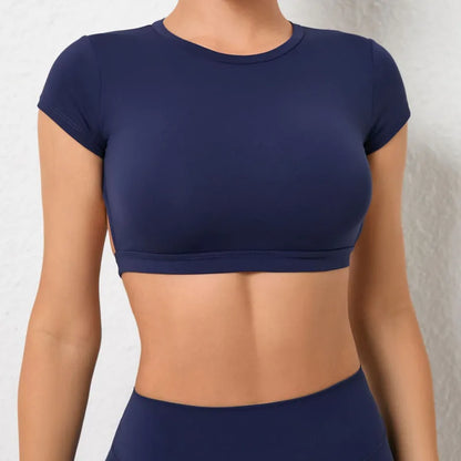 Ctenkevet Sports Crop Top | Backless Yoga Gym Activewear