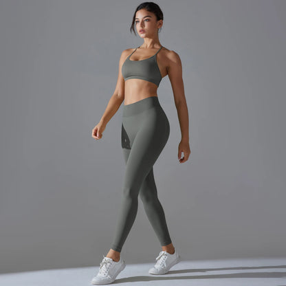Women Yoga Sports Suit | Breathable Bra Leggings Set