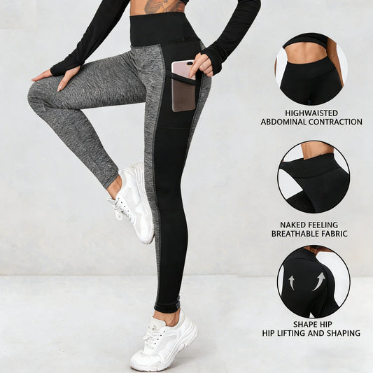 Contour Fit Leggings - Black & Grey