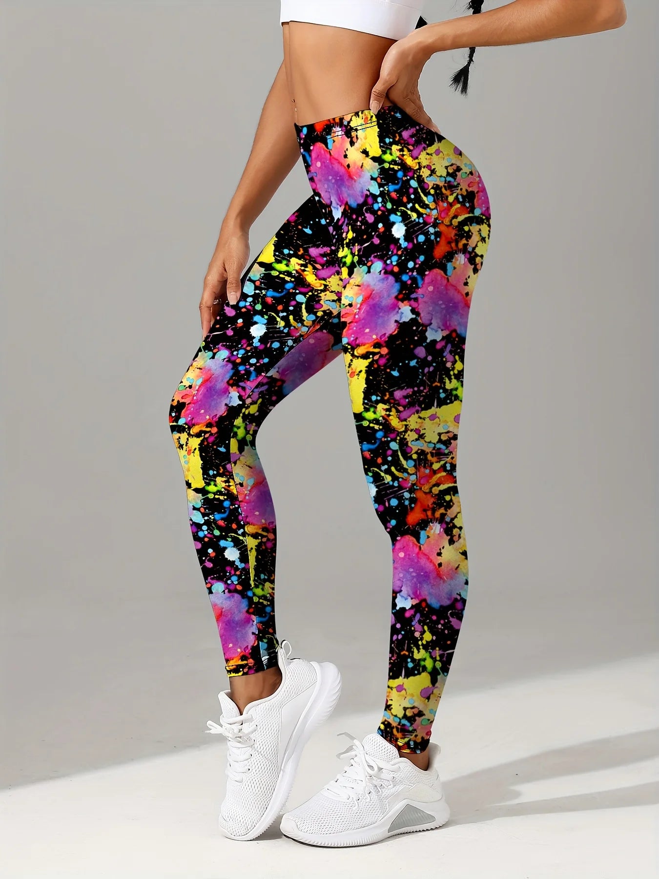 Sculpt & Flow Leggings - Paint Splatter Print