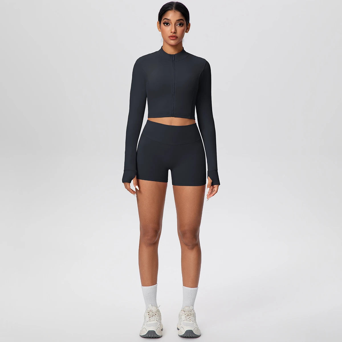 Women Yoga Set Quick Dry | Zipper Top Leggings Set