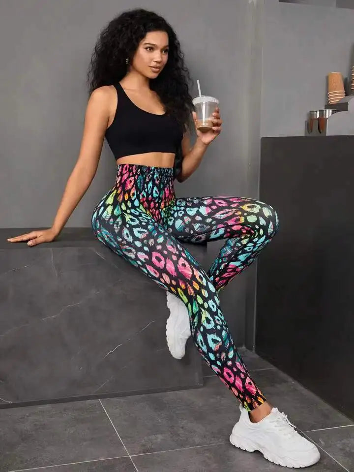 Second Skin Leggings - Seamless Multicolor Pattern