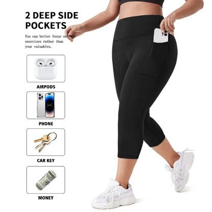 Sculpt & Flow Leggings - Plus Size Capri Black