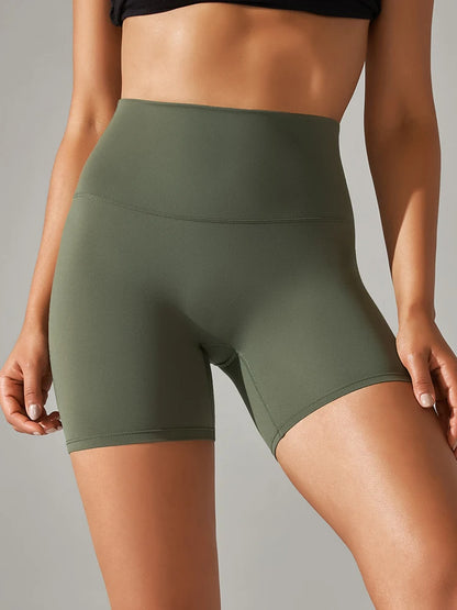 Women High Waist Yoga Shorts Squat Proof Gym Workout Fitness Cycling Shorts