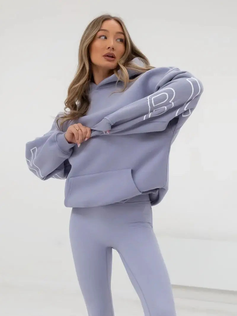 Womans Oversized Hip Hop Hoodie Printed Streetwear Sweatshirt Top