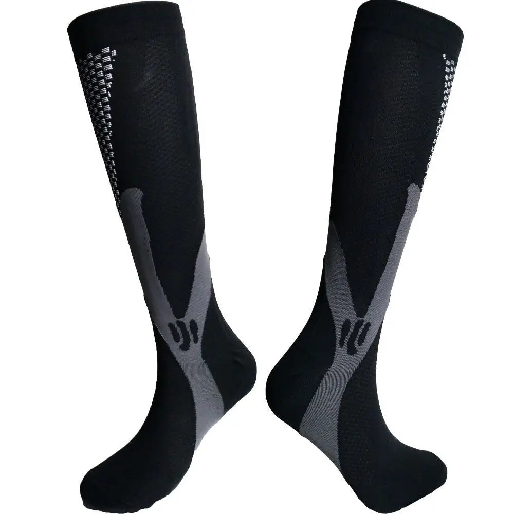 Womans Mens Running Compression Socks Unisex 20-30mmHg Sport Pain Relief Black