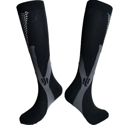 Womans Mens Running Compression Socks Unisex 20-30mmHg Sport Pain Relief Black