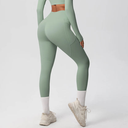 Second Skin Leggings - Pocket High Waist Blue