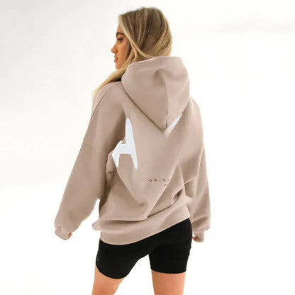 Women’s Stylish Printed Hoodie Thick Warm Streetwear Sweatshirt