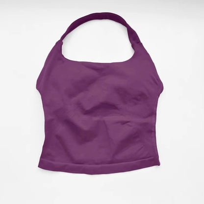 Women Halter Gym Top Push Up Sports Bra Yoga Fitness Tennis Tank Top